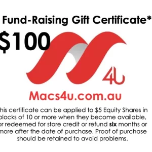 $100 Gift Cert over M4U logo